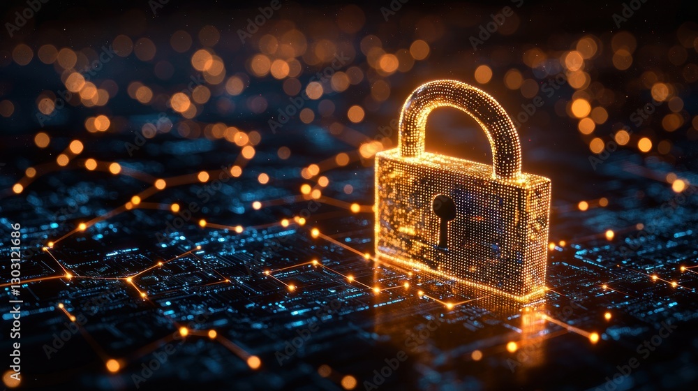 Poster secure digital network lock