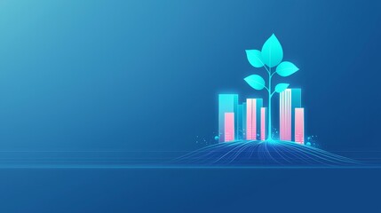Fototapeta premium Growth action infographic digital environment data visualization technology optimistic concept