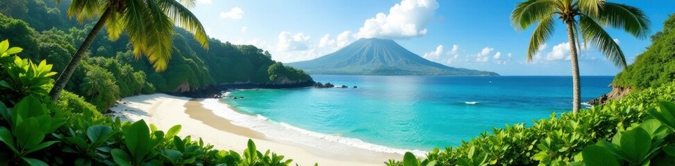 Fototapeta premium Stunning Balinese scenery collage Beaches, volcanoes, lush greenery , image, photography