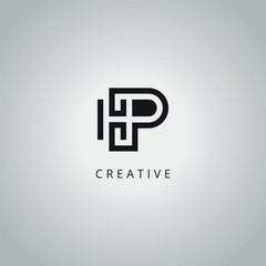 Fototapeta premium Initial Unique Letter HP PH Business Logo Design Vector Template.