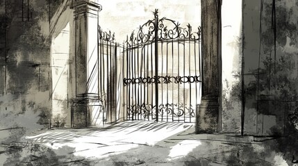 A conceptual design sketch of metal gates.