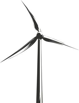 recommend clip art: Illustration of a wind turbine for renewable energy and sustainability.
