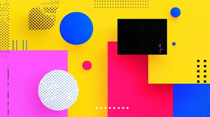 Vibrant abstract shapes and colors digital art modern design bright environment creative concept