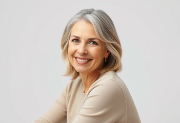 Fototapeta premium Serene middle-aged woman portrait