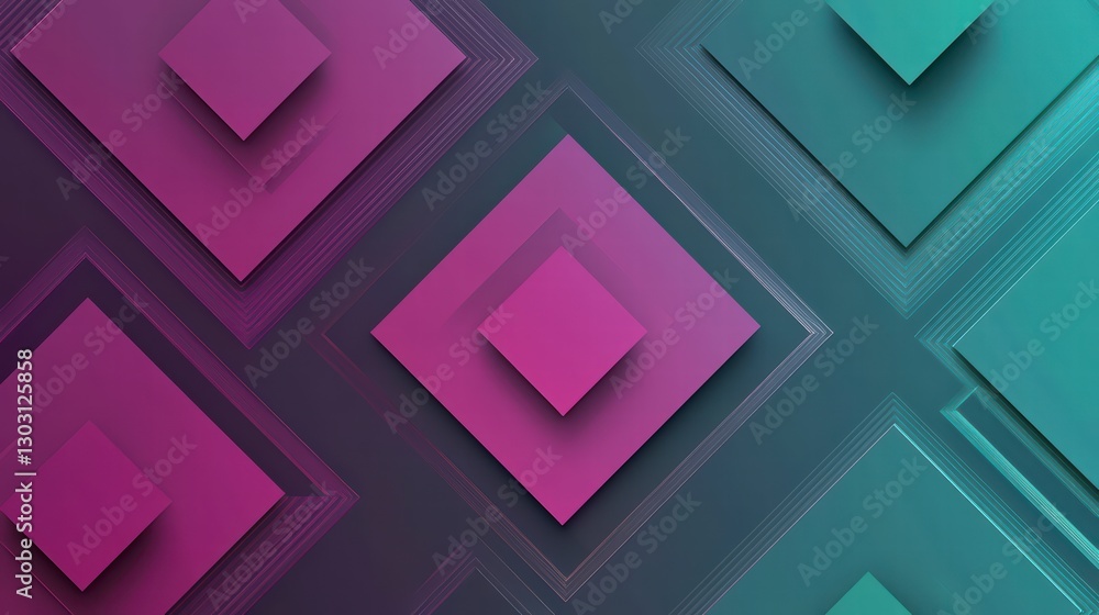 Poster geometric gradient: an abstract design features a dynamic interplay of layered geometric shapes with
