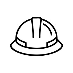 Fototapeta premium Hard hat icon with outline design in minimalist style for safety and construction 