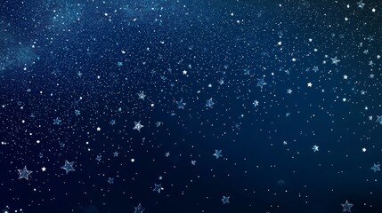 Fototapeta premium Stardust Symphony: An ethereal view of sparkling stars sprinkled across the canvas of the deep night sky, filled with shimmering stardust and cosmic wonders.