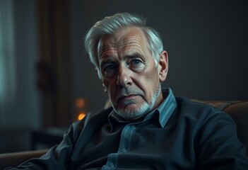Fototapeta premium Serene senior gentleman in contemplation