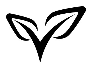 icon of three stylized leaves symbolizing nature organic products sustainability or plant based nutrition.
