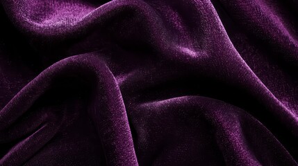  Luxurious Purple Velvet Texture: A close-up capture of rich, flowing purple velvet, emphasizing its soft texture, deep color, and elegant folds, perfect for designs.