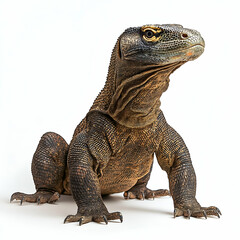 Obraz premium Exotic Lizard Portrait: Close-Up of Colorful Reptile's Scales in a Studio Setting