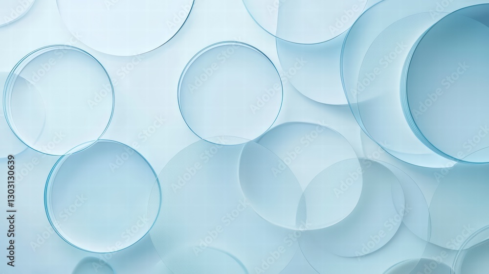 Poster abstract bubbles: a collection of translucent, overlapping bubbles, in varying sizes, in a soothing 