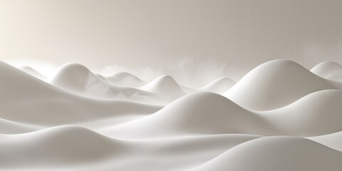 Abstract White Sculptural Landscape Topography