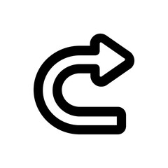 Right Turn Line Icon