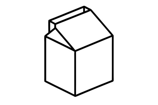 recommend clip art: Large Milk Carton Icon | Line Art Dairy Box | SVG Vector