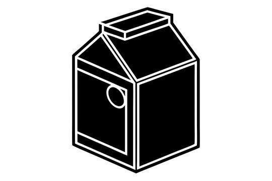 recommend clip art: Large Milk Carton Icon | Line Art Dairy Box | SVG Vector