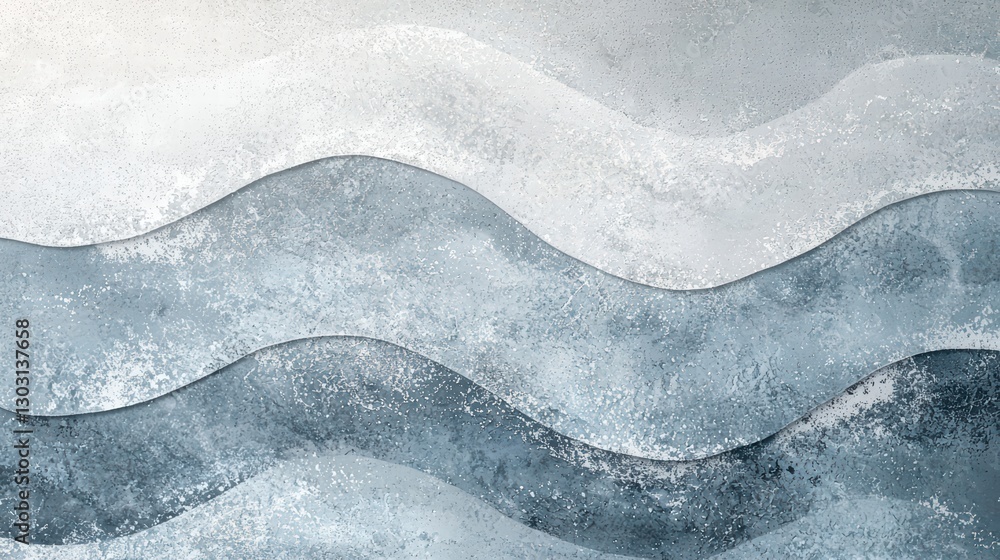 Poster waves of tranquility: capturing the rhythmic flow of abstract ocean waves in monochromatic shades, e