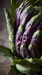 A single artichoke with a firm texture and delicate inner leaves