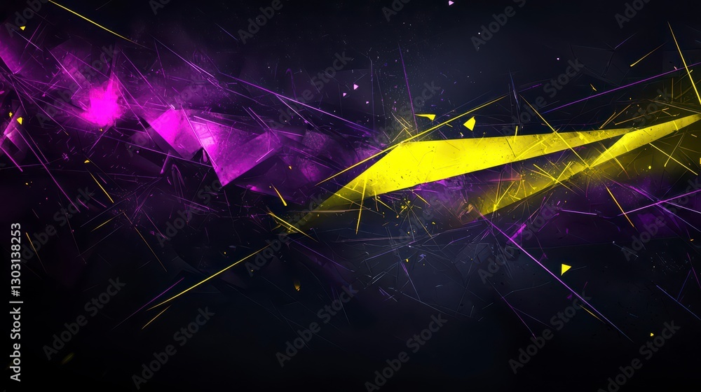 Poster abstract graphic fusion: a dynamic composition of geometric shapes and vibrant colors, blending ener
