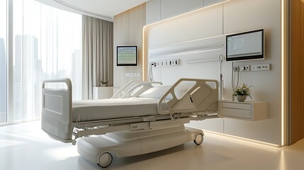 Modern Hospital Room: Serenity and Advanced Medical Technology