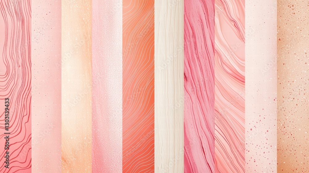Poster elegant abstract textures in coral hues: a stunning display of abstract textures and designs in vary