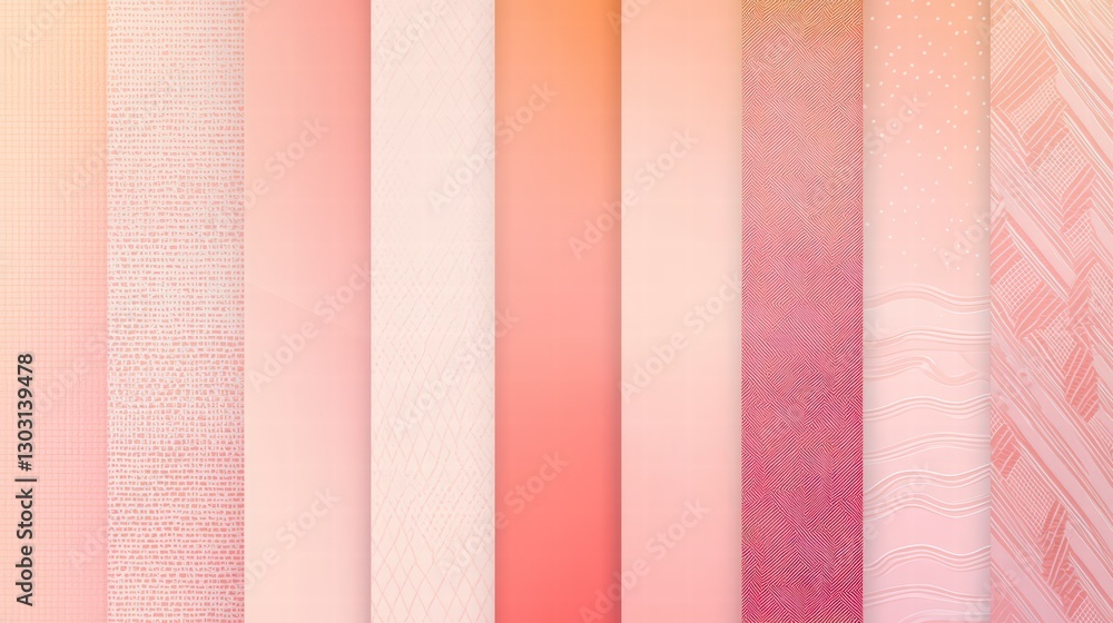 Poster color palette in harmony: an artistic composition of various shades of pinks arranged in a spectrum,