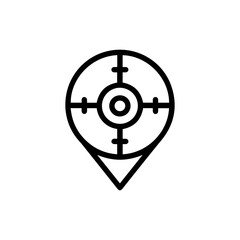 Obraz premium Geolocation Crosshair Icon – GPS, Map Navigation, and Positioning System Representation