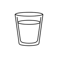 Juice Glass Icon – Outline Design for Drinks, Refreshment, and Beverages