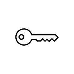 Key Access Security Icon – Thin Line Design for Lock, Safety, and Protection