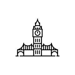 Simple Landmark Icon &ndash; Minimalist Design Representing Iconic Buildings and Structures