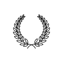 Obraz premium Laurel Wreath Badge Icon – Circular Design Representing Achievement and Victory