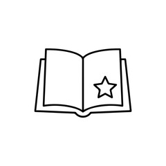 Knowledge Excellence Badge Icon – Open Book with Star Representing Learning and Achievement
