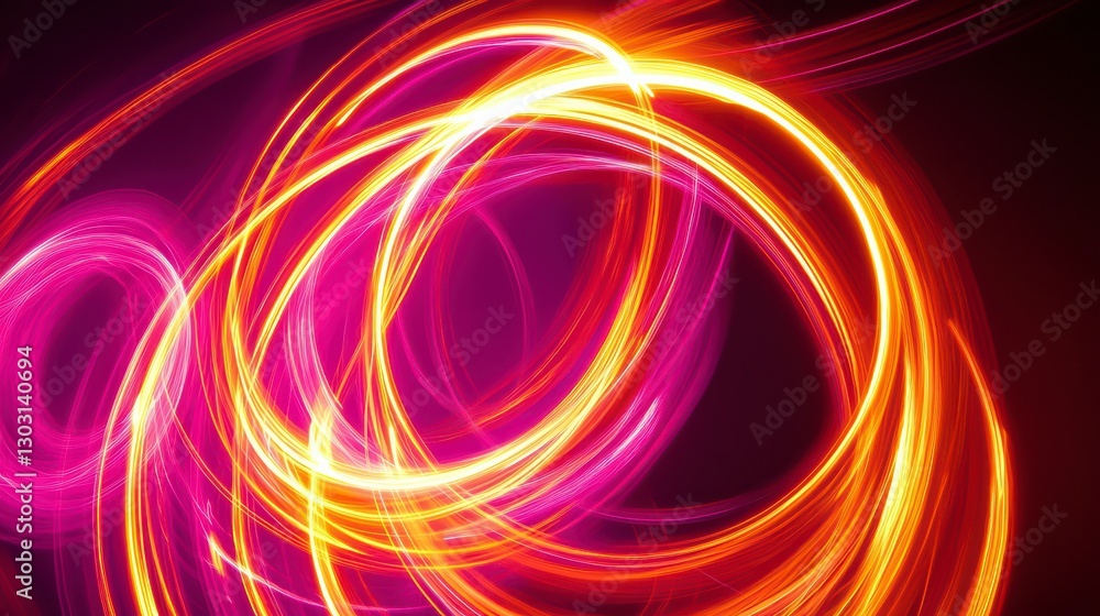 Poster abstract energy flows: dynamic swirls of light and color intertwine in this mesmerizing abstract com