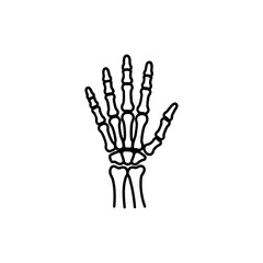 Fototapeta premium Metacarpal Hand Bone Icon – Simple Outline Representing the Hand Bones in Human Anatomy