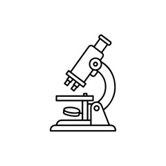 Microscope Lab Testing Icon – Representing Scientific Research, Lab Work, and Microscopy