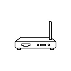 Fototapeta premium Modem Box with Connection Icon – A Representation of a Modem and Network Connection for Internet Services