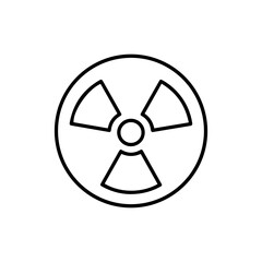 Radiation Warning Sign Icon &ndash; Thin Line Design for Safety, Hazard, and Danger