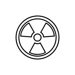 Radiation Warning Sign Icon &ndash; Thin Line Design for Hazardous Materials and Safety Precautions