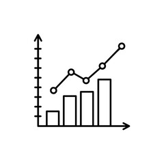 Sharp Line Graph Design Icon – Representing Data Analytics, Trends, and Business Performance