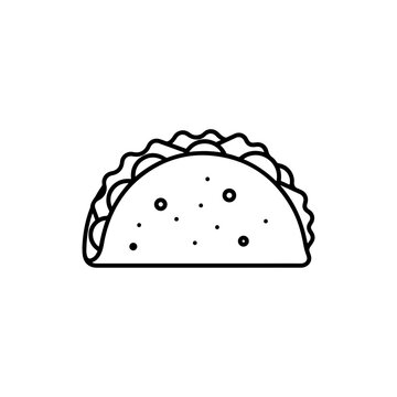recommend clip art: Taco Thin Outline Icon – Representing Mexican Cuisine and Food Design