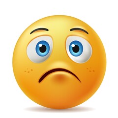 3d smiley face with sad