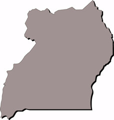 Uganda Map East African Country Illustration Transparent Background