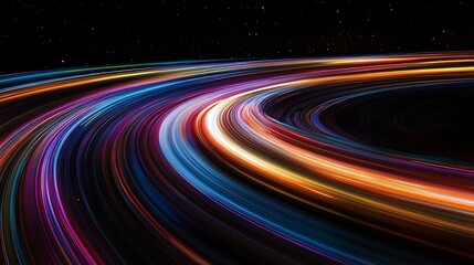 A vibrant display of star trails encircling the north star in a long-exposure capture