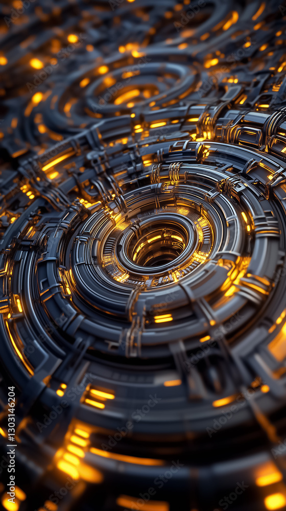 Poster dive into the depths of a surreal fractal labyrinth, where glowing edges illuminate the intricate pa