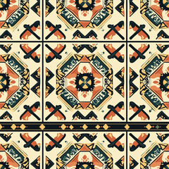 African style geometrical ornamental seamless background texture. Seamless pattern with aztec ornament. Aztec pattern. Seamless background with geometrical ornament
