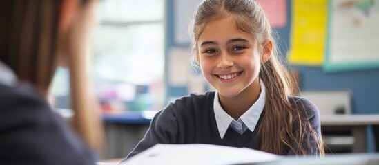 Tailored education experience for a female student at her desk.
