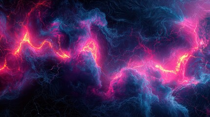 Fototapeta premium Dynamic illustration of vibrant neural synapses and electric signals