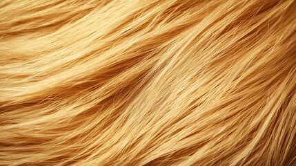 Fototapeta premium Close-Up of Fluffy Golden Fur Texture in Macro View