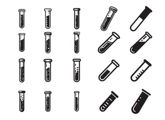 Science Lab Test Tube Silhouette Icon – Clean and Scalable Vector Design