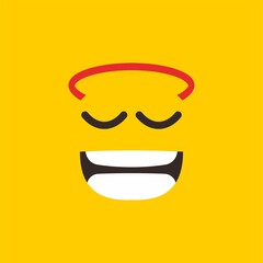 set emoticon emoji flat icon